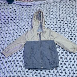 GAP Two-Tone Gray and Tan Hooded Windbreaker